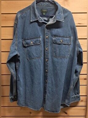 Filson Button Down Denim Shirt Size XXL